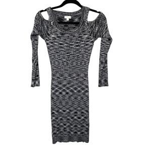 Charming Charlie Sweater‎ Dress Mini Cold Shoulder Knitted Bodycon S Mob Wife
